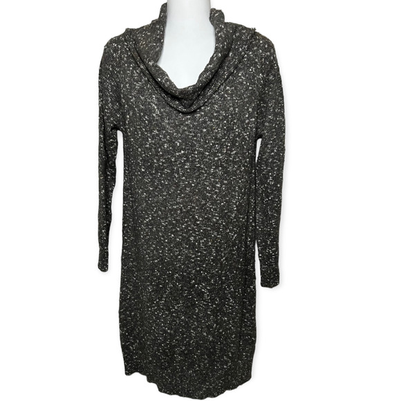 Max Studio Marled Brown Cowl Neck Knit Sweater Dress Long Sleeve Size Medium - Picture 12 of 12